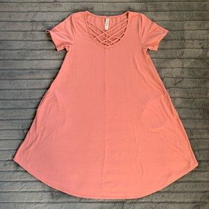 Zenana Premium Short Sleeve Triple Lattice Dress